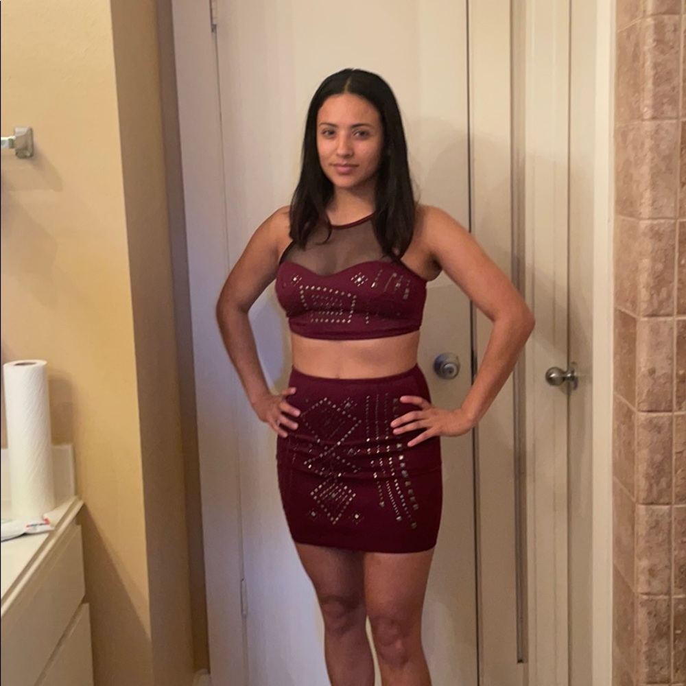 2 piece Maroon dress